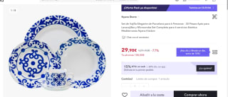 Tech Vajilla de porcelana de 6 servicios 30 piezas, con un diseño elegante para su mesa. Bengoa gourmet Tools por 20,93