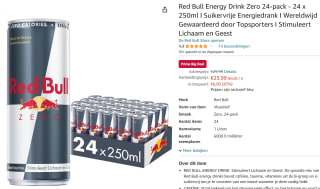 Red Bull Energy drink zero 24-pack voor €23,99 bij Amazon