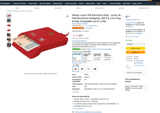 Woxter Lector DNI Electrónico Rojo - Lector de DNI Electrónico Inteligente DNI 3.0 y 4.0 Plug & Play Compatible con PC y Mac por solo 6,88€