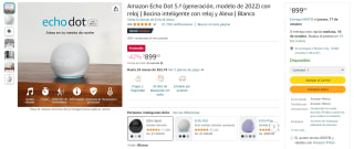 Amazon Echo Dot 5ta Gen 2022 por $899 en Amazon