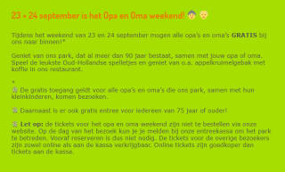 Opa en Oma gratis naar speelpark Oud Valkenveen 23 en 24 sept