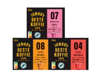 Jumbo's koffie cups 2 verpakkingen à 40 stuks voor €10