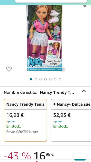 Nancy - Trendy Tenis, muñeca tenista de pelo rubio con coleta por 16,98€.