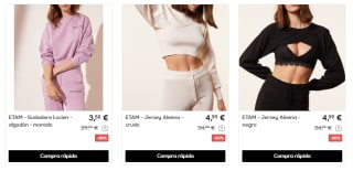 Descuentazos en la marca Etam precios de locura desde solo 1,50€