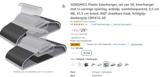 Kledinghanger set van 50 Stuks - Anti slip voor €25,79 bij Amazon