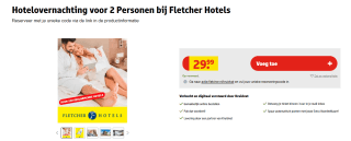 Hotelovernachting voor 2 Personen bij Fletcher Hotels voor €30 via Kruidvat