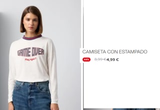 Camiseta de Manga Larga de Mujer Game Over por 4.99€