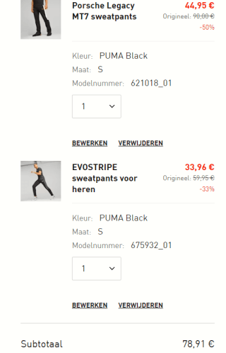 Puma kortingscode voor 15% extra korting op geselecteerde winter items tot 50%