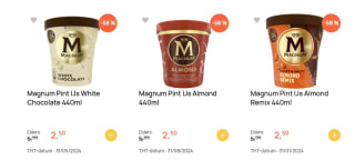 Diverse smaken Ben & Jerry's voor €1,99 of Magnum pints voor 2,50 bij Butlon