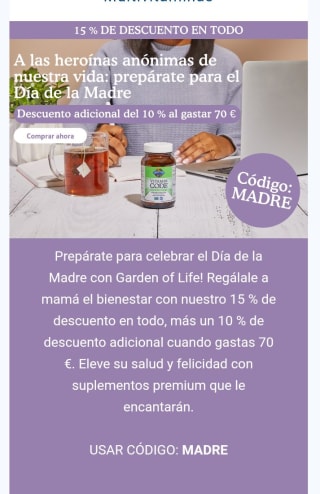 15% de descuento en todo Gardenoflife