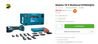 Makita DTM52ZJX2 18V Multitool voor €247,43 bij Deboerdrachten