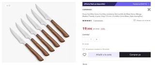 Arcos Cuchillos Carne Cuchillos chuleteros Set Cuchillo de Mesa Sierra por 19,99€