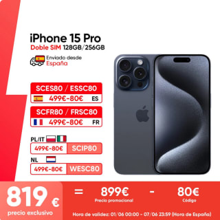 Apple iPhone 15 Pro 128GB a tan solo 819€