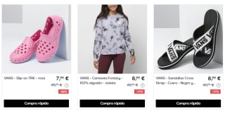Ropa y calzado Vans desde solo 3,50€ alucina