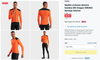 Maillot ciclismo térmico hombre M4 Oregon SIROKO por 69,95€