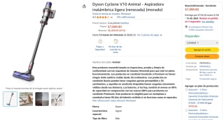 Aspiradora Dyson Cyclone V10 Animal Renovada por $7,899 | Amazon