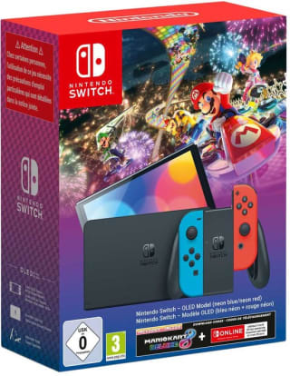 Nintendo Switch OLED Rood/Blauw + Mario Kart 8 + 3 maanden Nintendo Online voor €333 bij Bol.com
