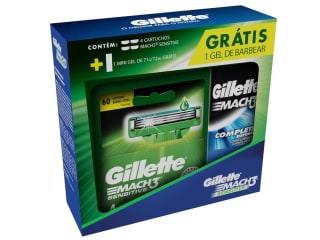 Kit com 4 cargas de Gillette Mach3 Sensitive barbeador - R$ 29,99