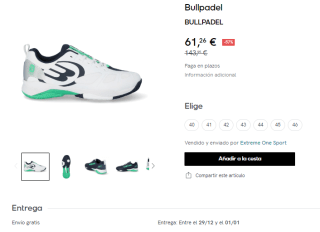 Bullpadel Zapatillas Pádel Hack Hybrid por 61,26€