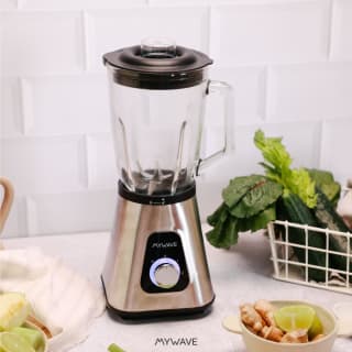 My Wave - Batidora de Vaso - Potencia de 1300W - Para Líquidos y Sólidos - Capacidad de 1,5L y 2 Velocidades + Pulse - Cuchillas de Acero Inoxidable y Vaso Extraíble por 30.53€ (Cuenta Nueva 20.53€)