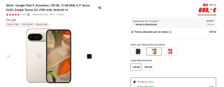 Móvil Google Pixel 9 de 128GB por 509,15€ y 256GB por 594€