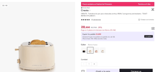 Tostadora de pan para rebanadas anchas, 850W, 3 programas preinstalado marca Create por 28€ (18€ nuevo usuario)