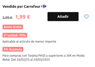 2 Jersey Navideño de bebe por solo 2,59€ en Carrefour