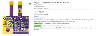 2 Unidades de Wynn's - Aditivo Diésel Pack 2 x 325 ml por 22.09€