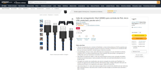 Cabo de Carregamento do Talk Works para Controle de PS4 - R$ 47,90