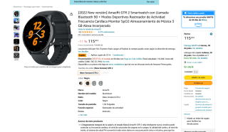 Reloj Amazfit GTR 2 2022 por solo 88,55€