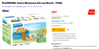 Playmobil Meeneem Ark van Noach (71681) voor €19,90 bij Bol