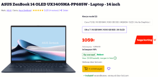 ASUS ZenBook 14 OLED UX3405MA-PP685W voor €1.059 bij Bol.com