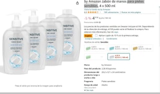 by Amazon Jabón de manos 4 x 500 ml por 3,69€