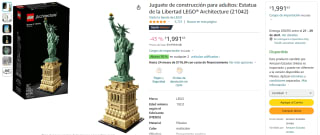 Estatua de la Libertad LEGO Architecture por $1,992 en Amazon