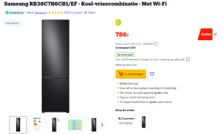 Samsung RB38C7B6CB1/EF - Koel-vriescombinatie - Met Wi-Fi voor €786 bij Bol.