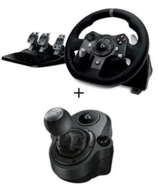 Pack Logitech Volant de Course G920 Driving Force - Xbox One et PC + Levier de Vitesse à 219,99€