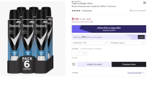 2 Packs de 6 Unidades de Rexona Desodorante Cobalt Dry 200ml por 13.16€