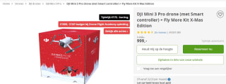 DJI Mini 3 Pro drone (met Smart controller) + Fly More Kit X-Mas Edition voor €999 bij Camaranu