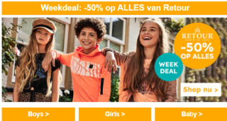 50% korting op alles van Vingino, Retour en Koko Noko bij Kixx