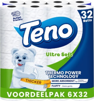 Teno - Ultra Soft - 6x32 rollen toiletpapier - 192 Rollen voor €52,99 bij Bol.com