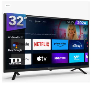 Smart TV 32 pulgadas Led HD, televisor Hey Google Official Assistant, control por voz - TD Systems K32DLC19GLE por 120.22€