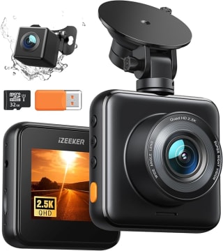iZEEKER 2.5K Dashcam, Doble Dash cámara Coche con Tarjeta 32GB SD, 1440P por 34,99€
