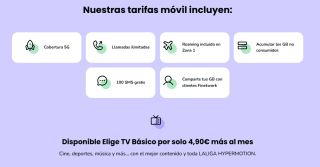 Tarifa Móvil llamadas y GB ilimitados por 14.90€