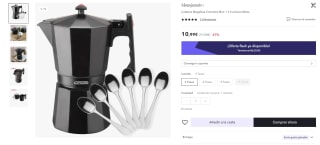 Cafetera marca Magefesa Colombia Noir + 6 Cucharas Mokav por 8,24€ (3 tazas)