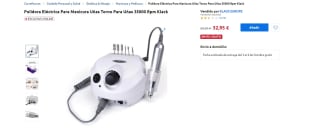 Pulidora Eléctrica Uñas Klack DM202 35000RPM Blanco por 32,95€