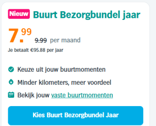 Buurt bezorgbundel jaarabonnement voor €7,99 per maand bij de AH