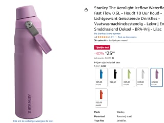 Stanley The Aerolight Iceflow Water Bottle Fast Flow 0.6L voor €25,80 bij Amazon