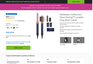 Dyson Airwrap moldeador + Dyson Corrale plancha por 599€