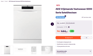 AEG Vrijstaande Vaatwasser 6000 Serie Satelliteclean voor €444