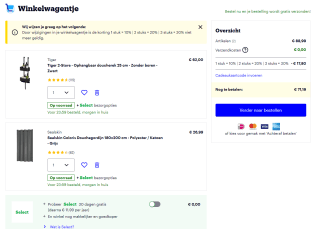 Tot 30% stapelkorting op badkameraccessoires van Tiger en Sealskin bij Bol.com